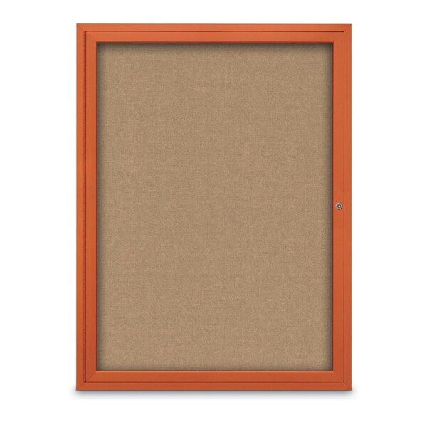 Slim Enclosed Corkboard, 18"x24", Bronze Alum Frame/Surf